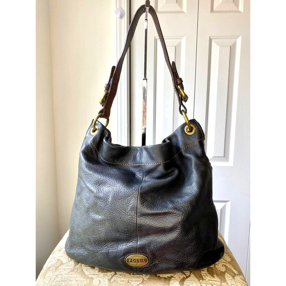 Fossil Handbags - Vintage Fossil black leather hobo handbag